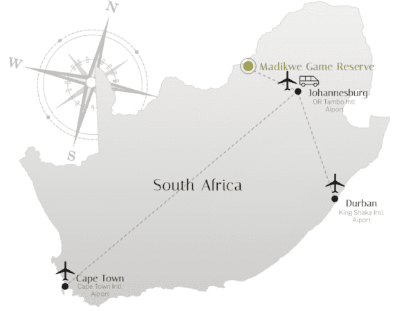 9 Day Self Drive Cape Town, Garden Route & Malaria Free Safari - South Africa 116 madikwe game reserve map