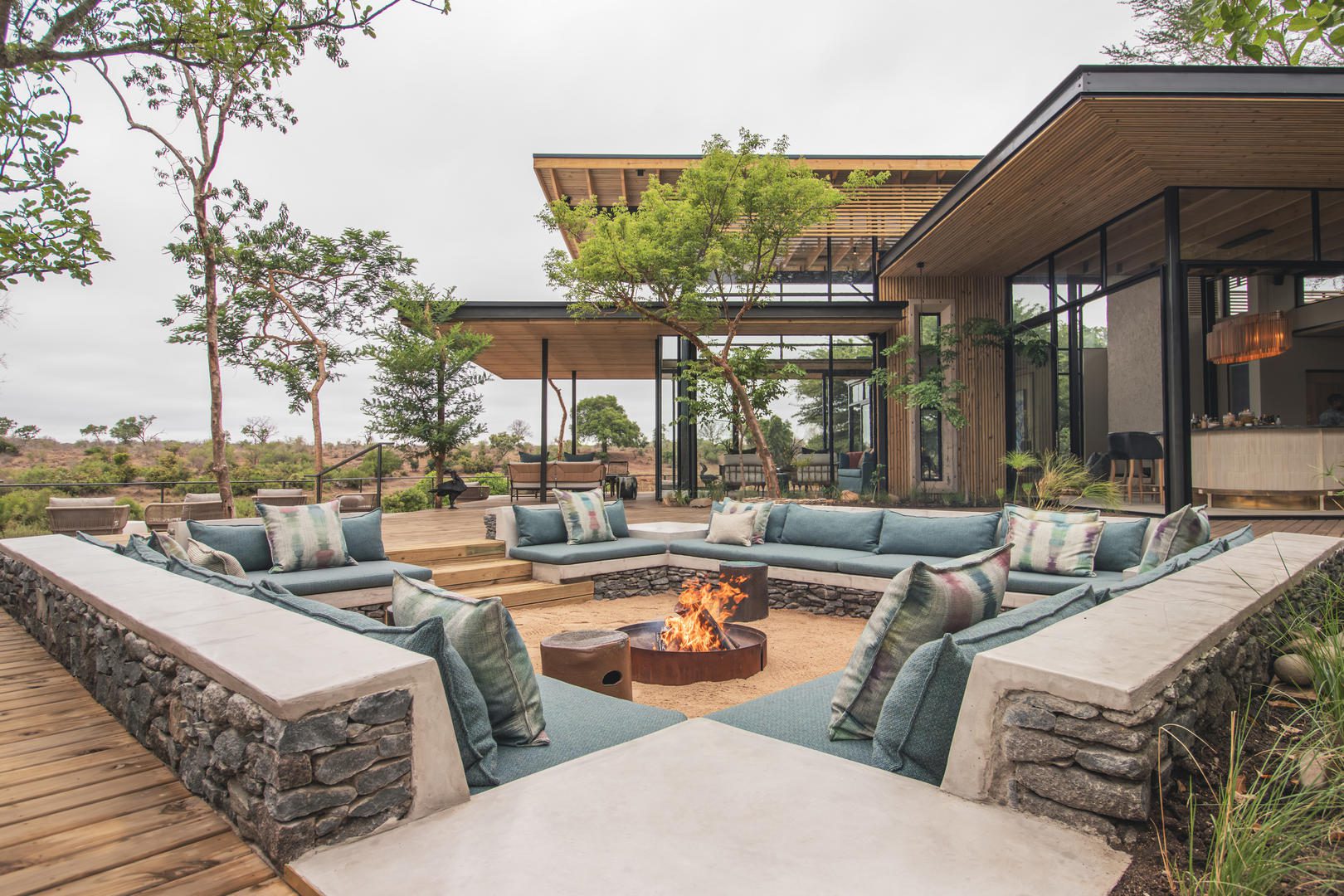 Lion Sands Ivory Lodge Fire Deck