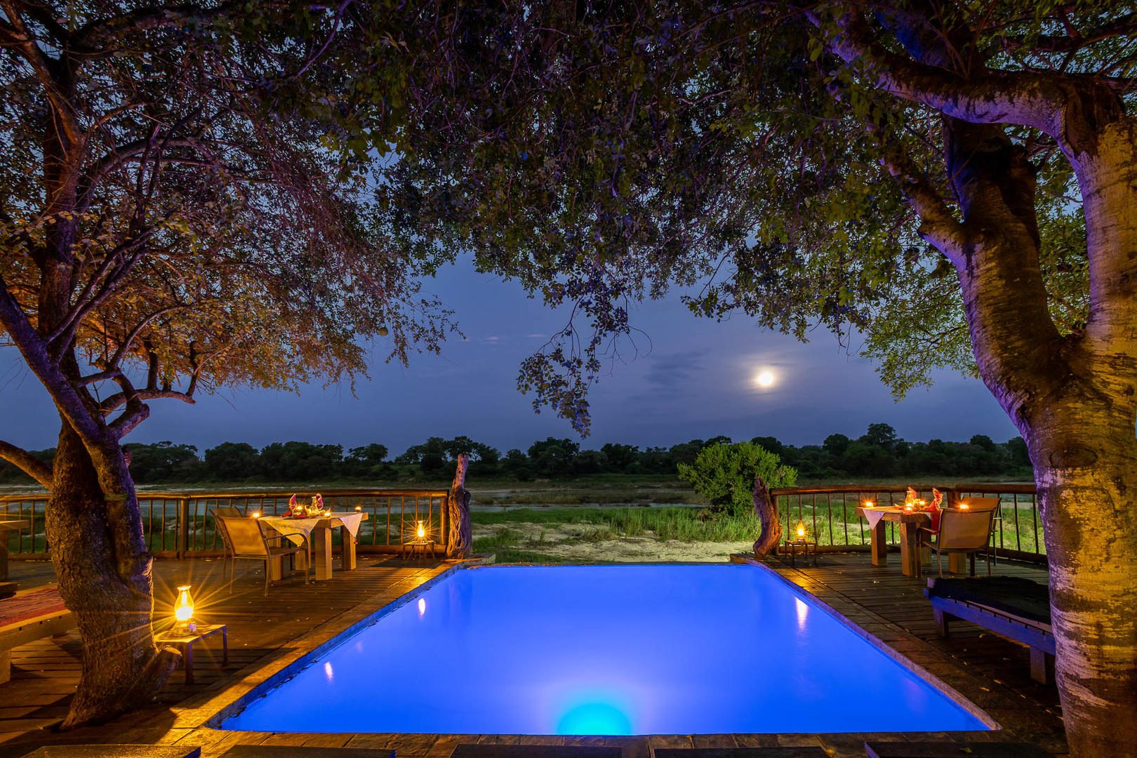 Splash Pool By Night
