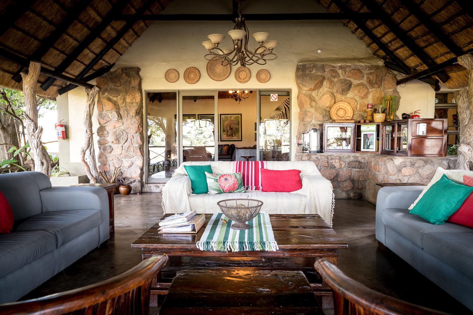 The lounge and patio area