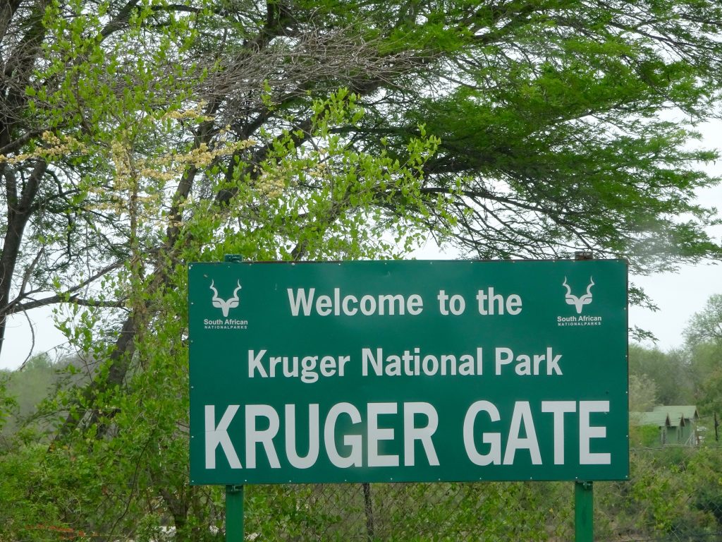 Kruger national park sign