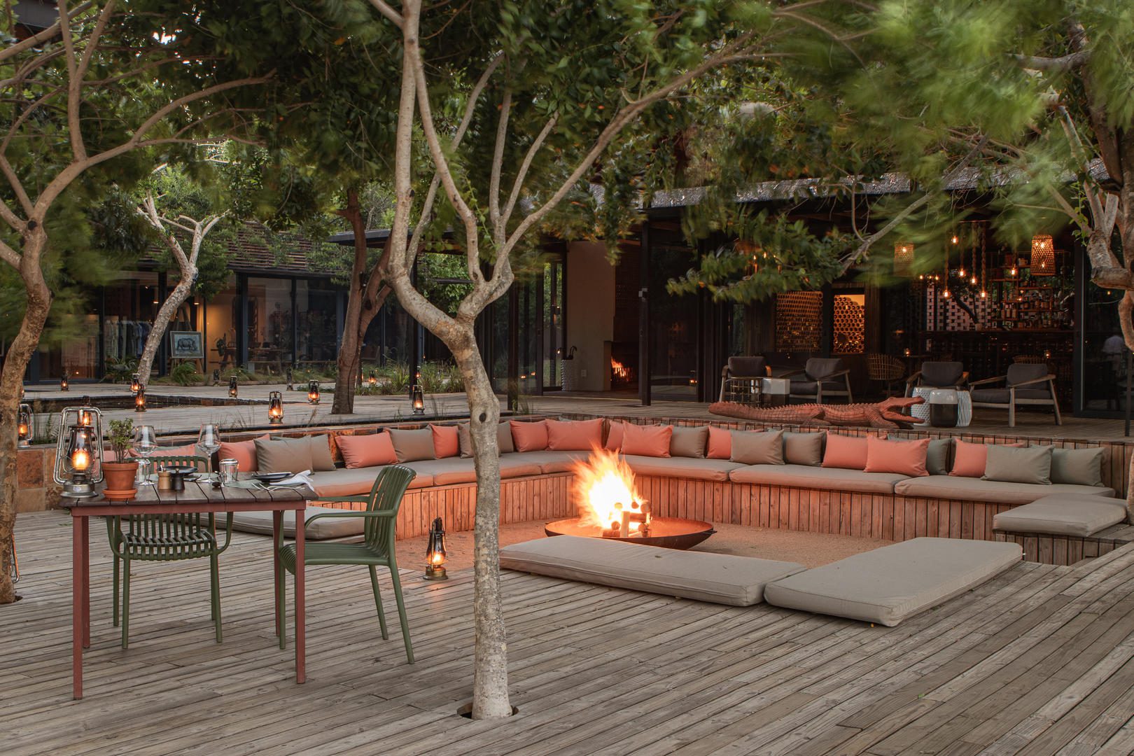 Lion Sands River Lodge Fire Deck