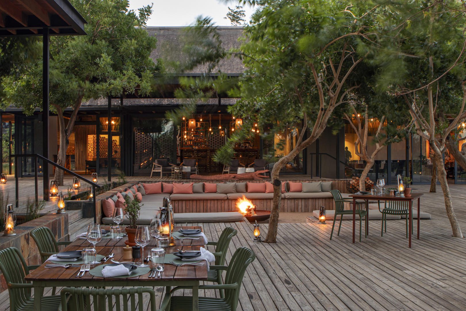Lion Sands River Lodge Fire Deck